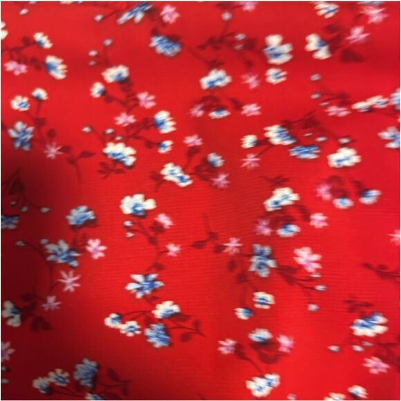 HIPPIE ROSE | red floral cold shoulder top M - Picture 5 of 6